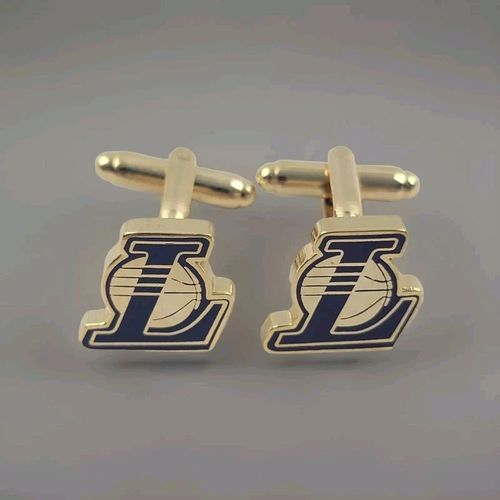 Los Angeles Lakers‎ Basketball Goldtone Cufflinks New Without Tags